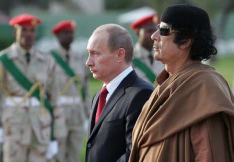 libya gaddafi with putin