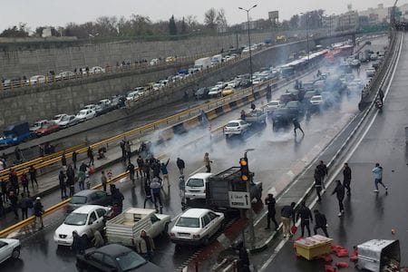iran protests road